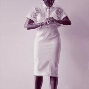 White Victoria Beckham midi dress